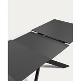 Kave Home Črna raztegljiva jedilna miza s stekleno mizno ploščo 90x210 cm Atminda – | Shoptok.si