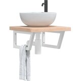 vidaXL zidna polica za lavabo - umivaonik od čelika i masivne hrastovine | shoptok.hr