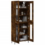  Visoka komoda dimljeni hrast 69,5x34x180 cm konstruiranog drva | shoptok.hr