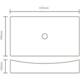 vidaXL Keramični kopalniški umivalnik črn pravokoten, (5000179304) | Shoptok.si