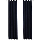 Furnova Zatemnitvene zavese z obročki 2 kosa žamet črne 140x225 cm, (21917725) | Shoptok.si