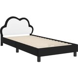  Otroški posteljni okvir z vznožjem Črna 90 x 200 cm PU, (5000104761) | Shoptok.si