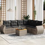 vidaXL 7-dijelni set vrtnih sofa sivi od poliratana | shoptok.hr