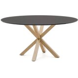 Kave Home Okrogla jedilna miza s stekleno mizno ploščo ø 150 cm Argo – | Shoptok.si
