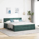  Otomanski krevet s madracem tamnozeleni 160x200 cm baršunasti | shoptok.hr