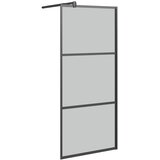 Pregrada za tuširanje 90 x 195 cm s tamnim staklom ESG crna | shoptok.hr
