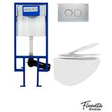 Peštan Set Fluenta Fit 80mm Ugradni vodokotlić+ Ring hrom mat tipka + Rimless wc šolja sa daskom | Eponuda.com