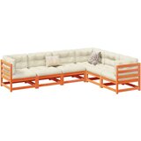 vidaXL 6-dijelni set vrtnih sofa voštano smeđi od masivne borovine | shoptok.hr