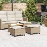 vidaXL Vrtni stolčki z blazinami 2 kosa Bež 55x55x36 cm Poly Rattan | Shoptok.si