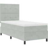 vidaXL Box Spring Krevet s Madracem Svijetlo Siva 80x200 cm Baršun | shoptok.hr