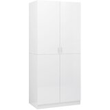 The Living Store Garderobna omara visok sijaj bela 90x52x200 cm iverna plošča - Garderobna Omara, (21419698) | Shoptok.si