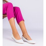 D/CEO marka niezdefiniowana White ballet flats with a hidden wedge heel made of eco-leather Savelia | Shoptok.si