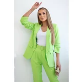 Kesi Women's elegant blazer + trousers set - neon green