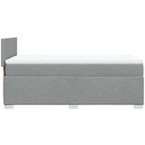 vidaXL Box spring postelja z vzmetnico svetlo siv 100x200 cm blago | Shoptok.si