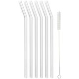 Vialli Design Komplet 6 beliih steklenih slamic za pitje, dolžina 23 cm Cene