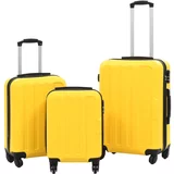  3-dijelni set čvrstih kovčega žuti ABS