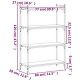 vidaXL Knjižna omara 4-nadstropna rjavi hrast 80x30x120 cm inž. les | Shoptok.si