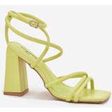 Boto Women Sandals On Heel With Straps Lime Ciarilora | ePonuda.com
