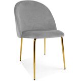 Inca stolica - svijetlosivi baršun / zlatne noge x 1 | shoptok.hr