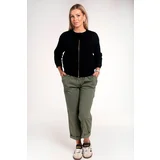  Khaki cotton trousers with elastic band