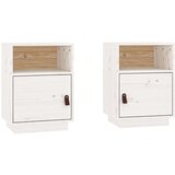  Nočna omarica 2 kosa bela 40x34x55 cm trdna borovina, (20733107) | Shoptok.si