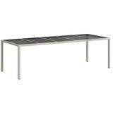  Vrtni stol bijeli 250x100x75 cm od poliratana i kaljenog stakla | shoptok.hr