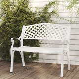  Vrtna klupa 102 cm od lijevanog aluminija bijela | shoptok.hr