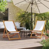 vidaXL Sklopive stolice za plažu 2 kom krem bijele od tkanine | shoptok.hr