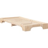 vidaXL Posteljni okvir Rjava 80 x 220 cm Trdna borovina | Shoptok.si