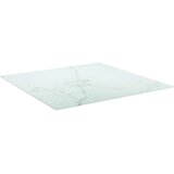 Stolna ploča bijela 80x80 cm 6 mm staklena s mramornim uzorkom | Eponuda.com