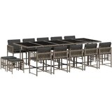  15-dijelni vrtni blagovaonski set s jastucima poliratan sivi | shoptok.hr