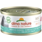  Ekonomično pakiranje Almo Nature HFC Natural 12 x 70 g - Pastrva i tuna u želeu | shoptok.hr