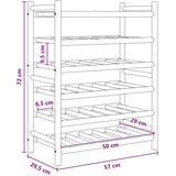  Stojalo za vino Naravna 57 x 29,5 x 72 cm Bambus, (5000217307) | Shoptok.si