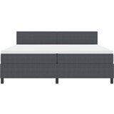  LED Box Spring Krevet Tamno siva i bijela 200 x 200 cm | shoptok.hr