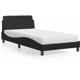  Krevet s madracem crni 100 x 200 cm od umjetne kože