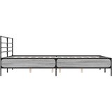  Okvir za krevet boja hrasta 150x200cm konstruirano drvo i metal Siva 150 x 200 cm | shoptok.hr
