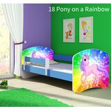  Otroška postelja ACMA z motivom, stranska modra 180x80 cm 18 Pony on a rainbow | Shoptok.si