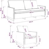  Set sofe 2 pcs Maslinasto zelena Umjetni sued - Vojska zelena 1-sjedalni + 3-sjedalni (180 cm) | shoptok.hr