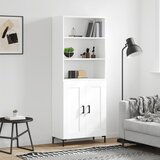 vidaXL Visoka omara bela 69,5x34x180 cm inženirski les | Shoptok.si