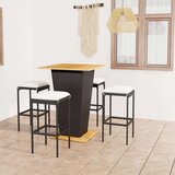 Poli 5-dijelni vrtni barski set od poliratana s jastucima crni | shoptok.hr