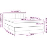  Krevet s oprugama i madracem tamnosivi 140x190 cm od tkanine | shoptok.hr