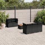 vidaXL 6-dijelni set vrtnih sofa s jastucima crni od poliratana | shoptok.hr