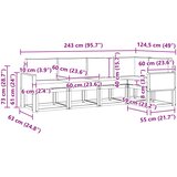  Set vanjskih sofa 5 kom. Prirodna i svjetlosiva Poliester Smeđa 243 x 124,5 x 73 cm | shoptok.hr