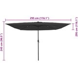  Vrtni suncobran Antracit 295 x 295 x 245 cm Poliester i čelik | Eponuda.com