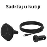 Belkin Boost Charge Wireless auto punjač sa kablom i adapterom 10W, Crni