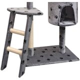  Penjalica Grebalica za Mačke sa Stupovima od Sisala 150 cm Siva s Otiskom Šapa | shoptok.hr