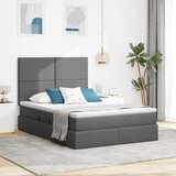  LED krevet za pohranu s madracem Tamnosiva 140 x 190 cm Tkanina | shoptok.hr
