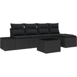  Sjedeća garnitura za vrt 5 kom. Crna poliratan 294 x 62 x 85 cm | shoptok.hr