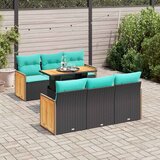  7-dijelni set vrtnih sofa od poliratana s jastucima crni bagrem | shoptok.hr