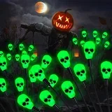 solarne lampe sa kosturskim glavama halloween 2kom